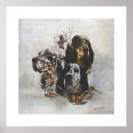 Poster Inglês Setter, caça à galinha