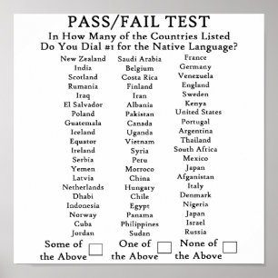 Pôster Inglês somente nos EUA