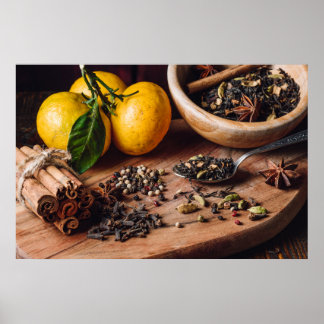 Poster Ingredients for masala chai