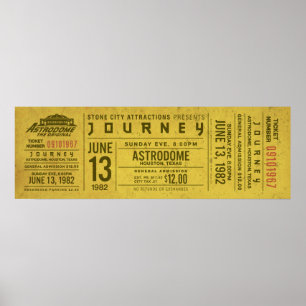 Poster Ingresso do Show da Journey – Arte de Parede Vinta