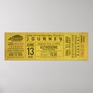 Poster Ingresso do Show da Journey – Arte de Parede Vinta