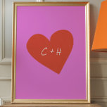 Poster Iniciais de Casais de Amor com Coração Vermelho Ro<br><div class="desc">Comemore seu amor com esta Arte de Parede Coração de Iniciais Personalizadas, disponível como uma opção para download ou impressa. Apresentando um coração vermelho em negrito contra um fundo rosa vibrante, esta peça pode ser personalizada com suas iniciais para um toque único e sentido. Perfeito para aniversários, Dia do Namorados,...</div>
