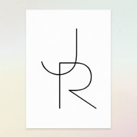 Iniciais Sobrepostos | Preto em branco