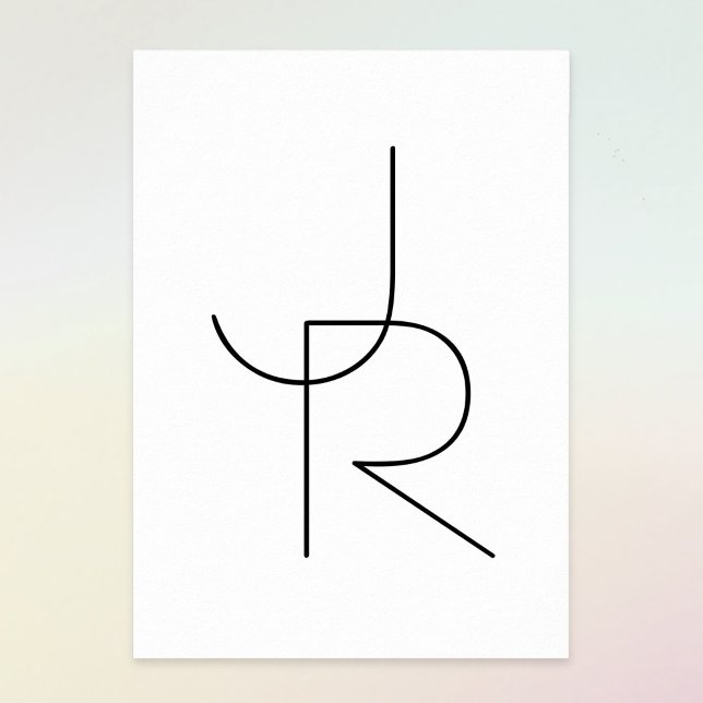 Poster Iniciais Sobrepostos | Preto em branco (Criador carregado)