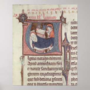 Pôster Iniciais "U" e 'I de Historiated