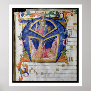Poster Inicial "A" de de Corale/Graduale no.5 Historiated