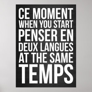 Poster Iniciar O Penser En Deux Langues No Mesmo Temps