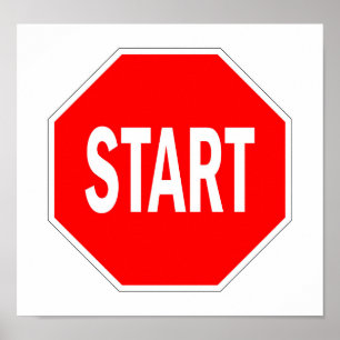 Pôster iniciar sinal de trânsito - ponto