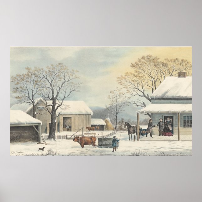 Poster Início para Ação de Graças - GH Durrie Fine Art Po (Frente)