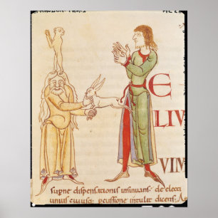 Pôster Initial 'H' in the form of two conjurors
