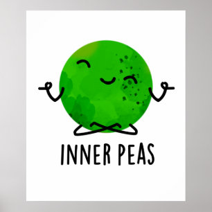 Poster Inner Peas Cute Meditando Pun Pea