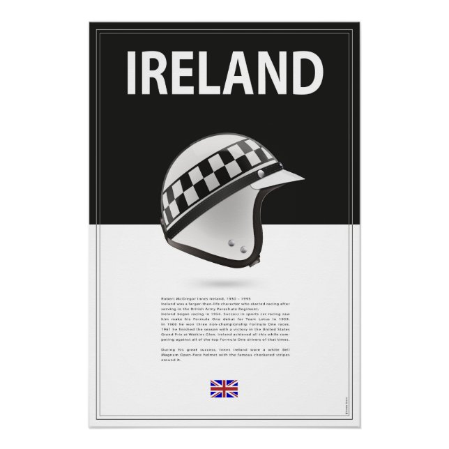 Pôster Innes Ireland Helmet (Frente)