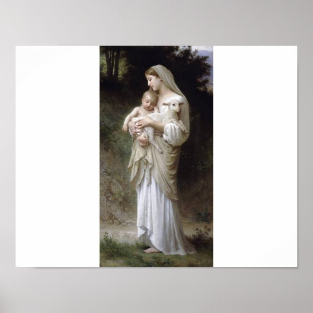 Poster Innocence Bouguereau Madona - pintura infantil com (Frente)