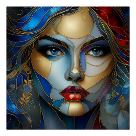 Pôster Innocência Radiante - Estilo de Vidro Estacionado