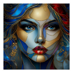 Pôster Innocência Radiante - Estilo de Vidro Estacionado