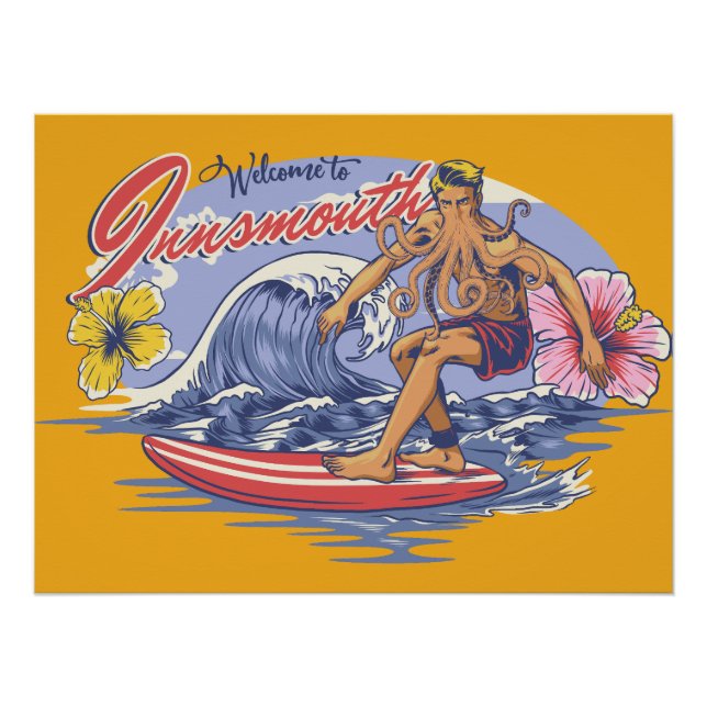 Pôster Innsmouth Surfing Lovecraft (Frente)