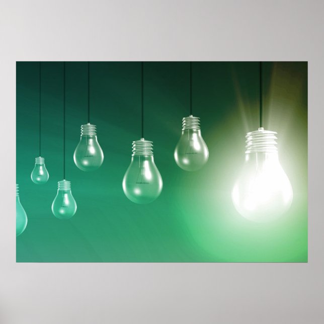 Pôster Inovação criativa e conceito brilhante como arte (Frente)