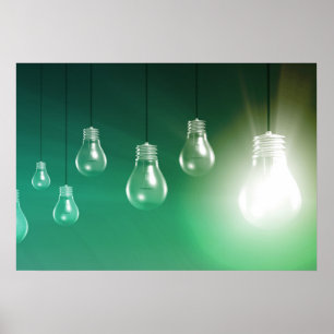 Pôster Inovação criativa e conceito de incandescência