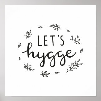 Poster inscrição moderna do hygge do vamos