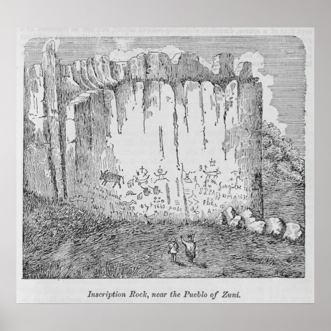 Pôster Inscription Rock, perto do Pueblo de Zuni (Frente)