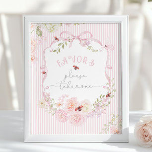 Poster Insecto do Amor Favor Wildflower Chuveiro de Bebê