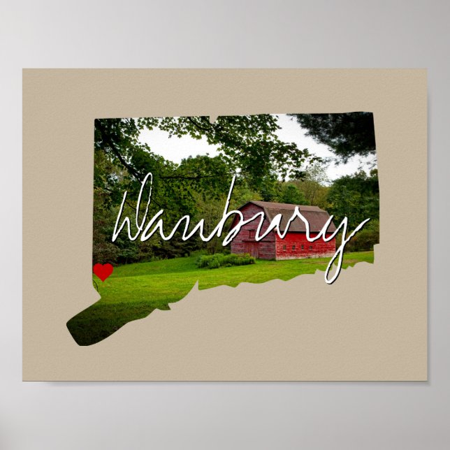 Poster Inserção da Foto do Estado de Connecticut e nome d (Frente)