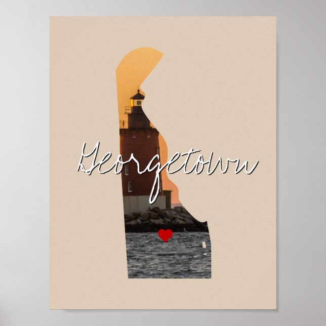 Poster Inserção da Foto do Estado de Delaware e nome da c (Frente)