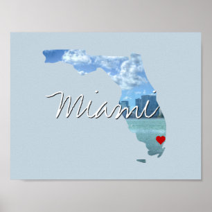 Poster Inserção de Foto do Estado da Flórida e nome da ci