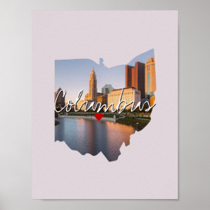 Poster Inserção de Foto do Estado de Ohio e nome da cid