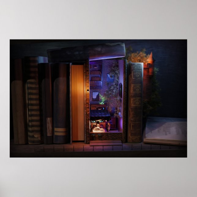 Poster Inserção na prateleira de livros miniatura - leitu (Frente)