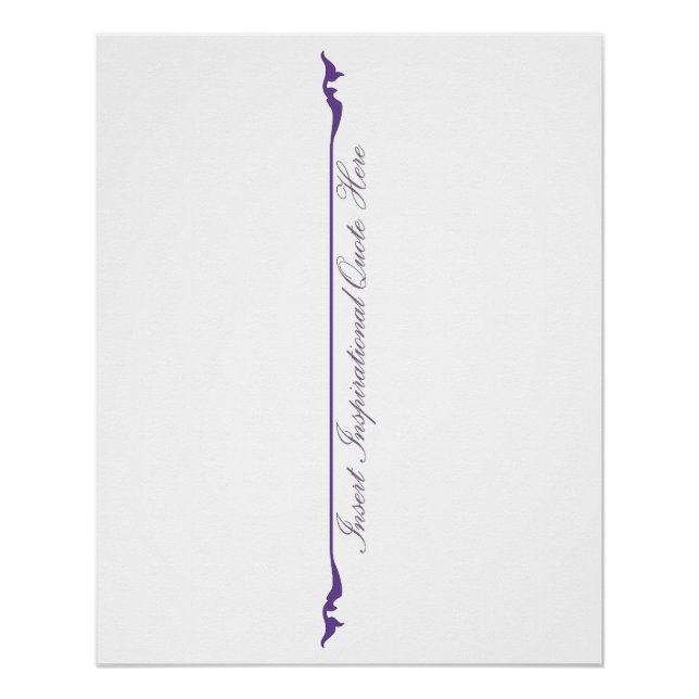 Pôster Inserir citação Inspiracional Aqui - Roxo (Frente)