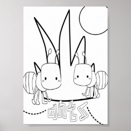 Poster Insetos de coloração branca