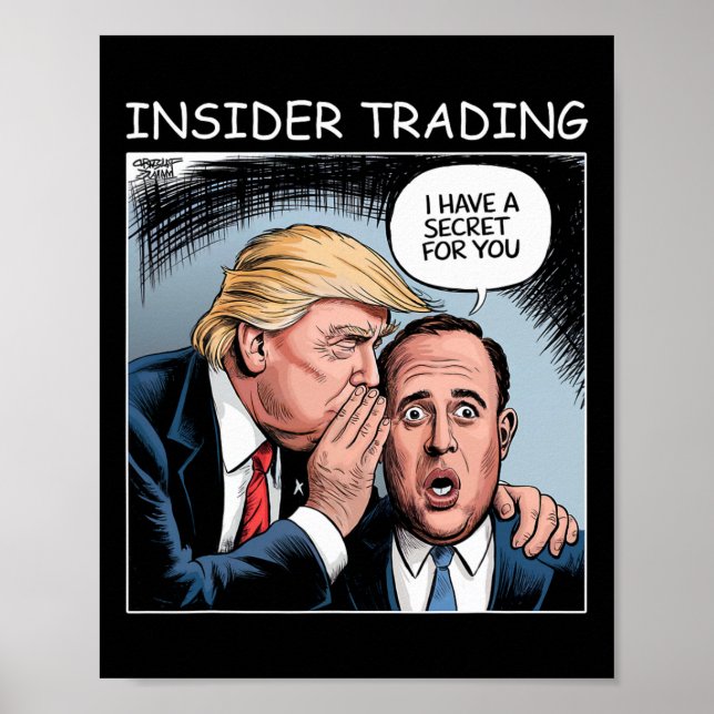 Poster Insider Trading Trump - Engraçado  (Frente)
