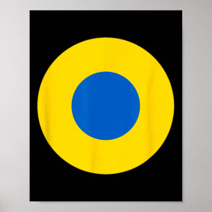 Poster Insígnia de aeronaves azul e amarela da Força Aére