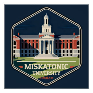 Pôster Insígnia de Viagem Antiga da Universidade Miskaton