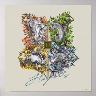 Poster Insígnia Floral Gráfica de HOGWARTS™