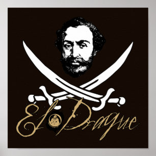 Poster Insígnias do pirata do EL Draque