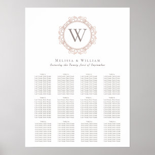 Poster Insígnias elegantes do monograma que Wedding o