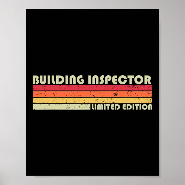 Poster Inspetor de Construção Cargo Funny Título Aniversá (Frente)