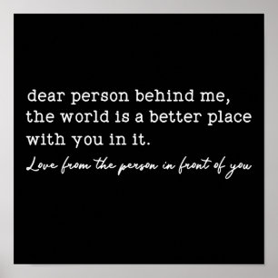 Poster Inspiração Cara Pessoa Atrás de Mim