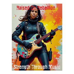Pôster Inspiração de Arte Guitarrista da Soldista Persona