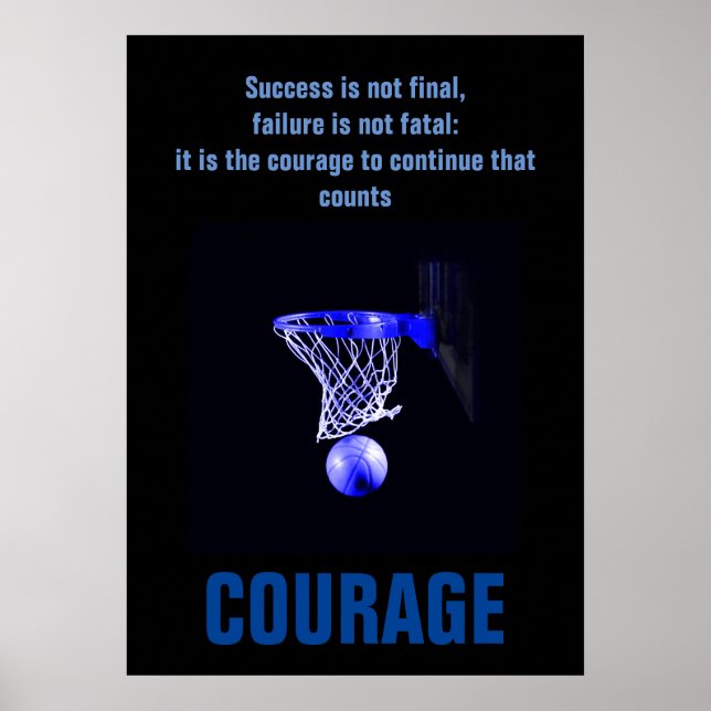 Poster Inspiração de basquete de coragem para sucesso (Frente)