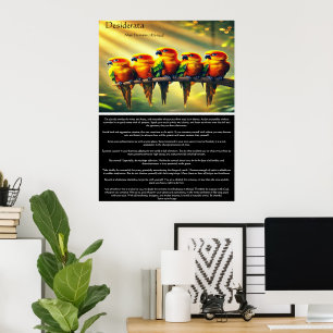 Poster Inspiração de Papagaio Tropical Sun Vibrante Desid