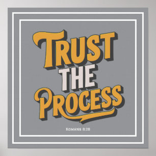 Poster Inspiração de Tipografia Cristã Confie no Processo