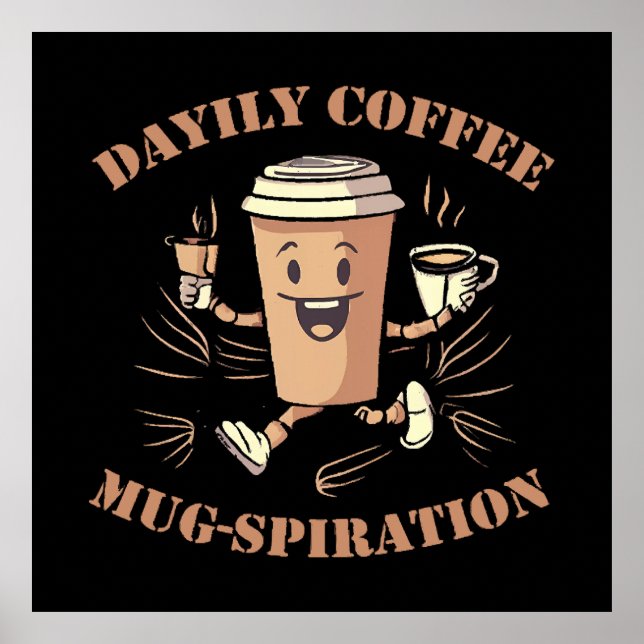 Poster Inspiração Diária de Caneca de Café (Frente)