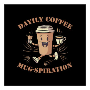 Pôster Inspiração Diária de Caneca de Café