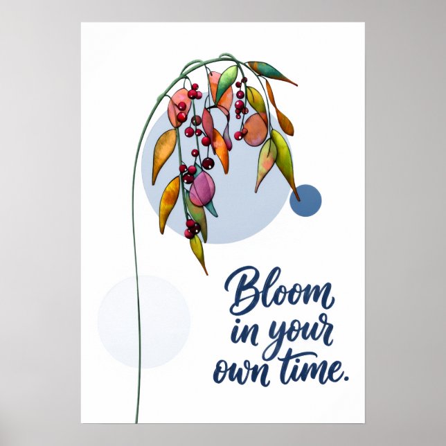 Poster Inspiração Floral com Bagas (Frente)