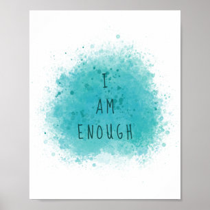 Poster Inspiração I Am Suficiente Citação de Afirmaç