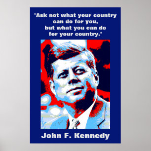 Poster Inspiração inspirador das citações de JFK John