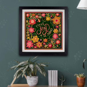 Poster Inspiração Joy Floral Bonito Journey Green